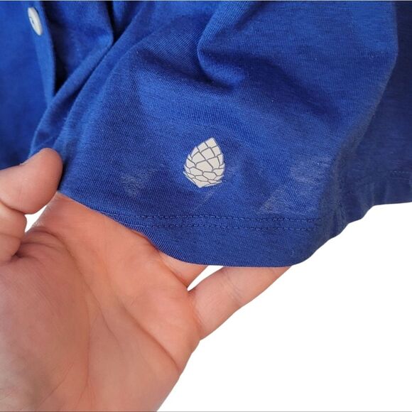 Stio Women's Cobalt Blue Cotton Blend Button Front Top Size L - Picture 5 of 5